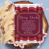 バエレガントルグンディ&金ゴールドボホ結婚の記念日 サンキューカード