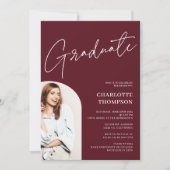バエレガントルシンプルグンディモダン写真の卒業 招待状 (正面)