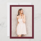 バエレガントルシンプルグンディモダン写真の卒業 招待状 (裏面)