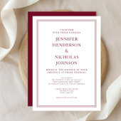 バエレガントルフォーマルグンディ結婚レッド 招待状