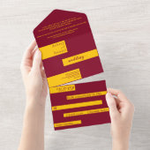 バエレガントルモダングンディと金ゴールドシック結婚ズ オールインワン招待状 (貼ってはがせる)