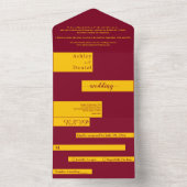 バエレガントルモダングンディと金ゴールドシック結婚ズ オールインワン招待状 (内側)