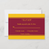 バエレガントルモダングンディと金ゴールドラグジュアリー結婚ズ 出欠カード (正面)