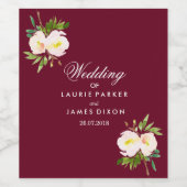 バエレガントルモダングンディフローラ結婚のワインラベル ワインラベル (シングルラベル)