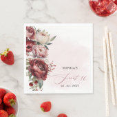 バエレガントルモダングンディ赤面フローラスウィート16 スタンダードランチョンナプキン (インサイチュ)