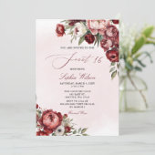 バエレガントルモダングンディ赤面フローラスウィート16 招待状 (スタンド正面)