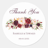 バエレガントルモダングンディ&赤面ローズブーケ ラウンドシール (正面)