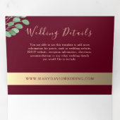 バエレガントル結婚グンディ 三つ折り招待状 (内部最初)