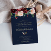 バエレガントル色彩の鮮やかグンディと海軍のフローラ結婚ズ 招待状