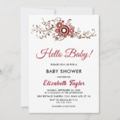 バエレガントル華美グンディ葉秋ベビーシャワー 招待状 (正面)