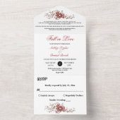 バエレガントル華美グ葉ン秋フローラ結婚ズ オールインワン招待状 (内側)