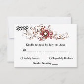 バエレガントル華美グ葉ン秋フローラ結婚ズ 出欠カード (正面)