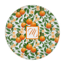 バエレガントレンシアオレンジと花 カッティングボード