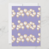 バエレガントロモダンン薄紫紫誕生日 招待状 (裏面)