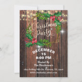 バエレガントンウッドストリングライトクリスマス 招待状 (正面)