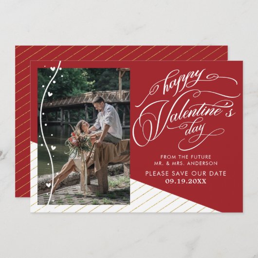 バエレガントンタインの写真の保存日付 セーブザデート (正面/裏面)