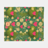 バエレガントンタインの日 フリースブランケット (正面(横))