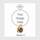 バエレガントンフクロウモノグラム シール (シート)