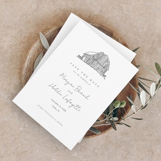 バエレガントンブラック&ホワ素朴イ結婚ツ セーブザデート