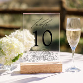 バエレガントン素朴アクリル結婚製のテーブル番号 アクリル招待状