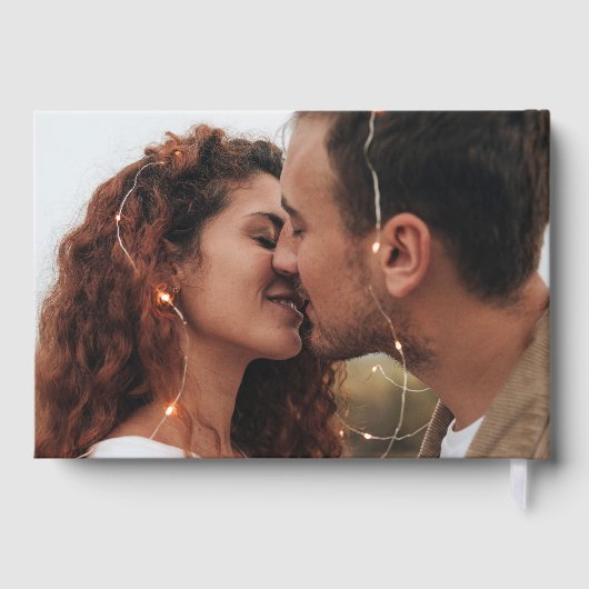 バエレガントン素朴ゴールドフォイルフォト結婚ズ ゲストブック (裏面)