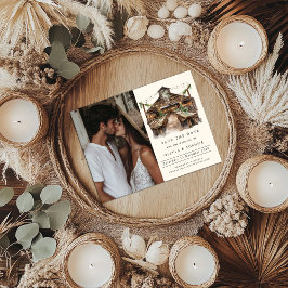 バエレガントン素朴フォト日付の保存 案内ポストカード