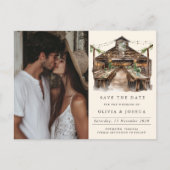 バエレガントン素朴フォト日付の保存 案内ポストカード (正面)