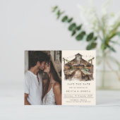 バエレガントン素朴フォト日付の保存 案内ポストカード (スタンド正面)