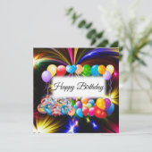 バエレガントーカラフルン、花火、誕生日 カード (スタンド正面)