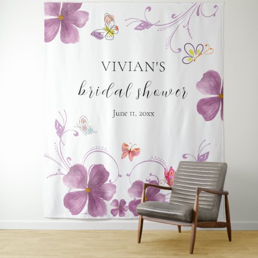 バエレガントーホー彼与えは私の蝶ブライダルシャワー タペストリー (インサイチュ)