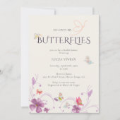 バエレガントーホー彼与えは私の蝶ブライダルシャワー 招待状 (正面)