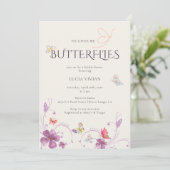 バエレガントーホー彼与えは私の蝶ブライダルシャワー 招待状 (スタンド正面)