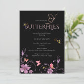 バエレガントーホー彼与えは私の蝶ブライダルシャワー 招待状 (スタンド正面)