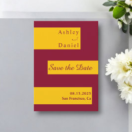 バエレガントーミニマルグンディと金ゴールドモダン結婚ズ セーブザデート