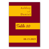 バエレガントーミニマルグンディと金ゴールドモダン結婚ズ テーブルナンバー (正面)