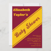 バエレガントーモダングンディと金ゴールドファンシーベビシャワー 招待状 (正面)