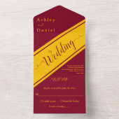 バエレガントーモダングンディと金ゴールドファンシー結婚ズ オールインワン招待状 (内側)