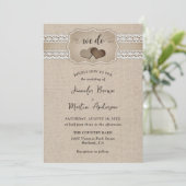 バエレガントー素朴ラップとレース結婚の 招待状 (スタンド正面)