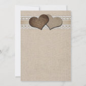 バエレガントー素朴ラップとレース結婚の 招待状 (裏面)