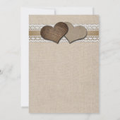 バエレガントー素朴ラップとレース結婚の 招待状 (裏面)