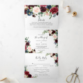 バエレガント素朴ル結婚グンディ 三つ折り招待状 (内部)