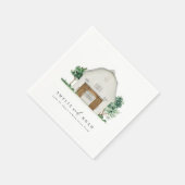 バエレガント素朴ン結婚のカクテルナプキン スタンダードカクテルナプキン (角)