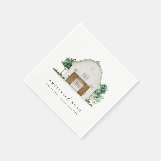 バエレガント素朴ン結婚のカクテルナプキン スタンダードカクテルナプキン (角)