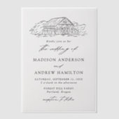 バエレガント素朴ン結婚ズ ベラム紙招待状 (正面)