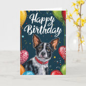 バエンジとバルーン誕生日 カード (黄色い花)