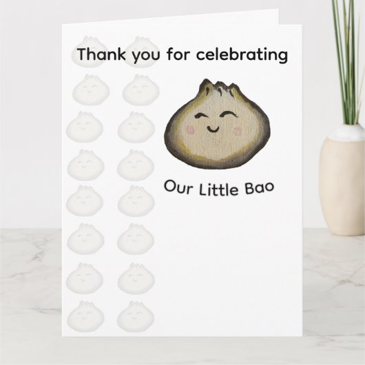 バオまんお誕生日パーティーの御礼 サンキューカード (正面)