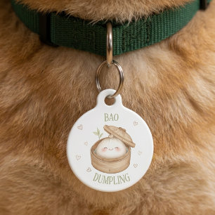 バオまん食べ物かわいい犬猫ペットIDタグ ペット ネームタグ