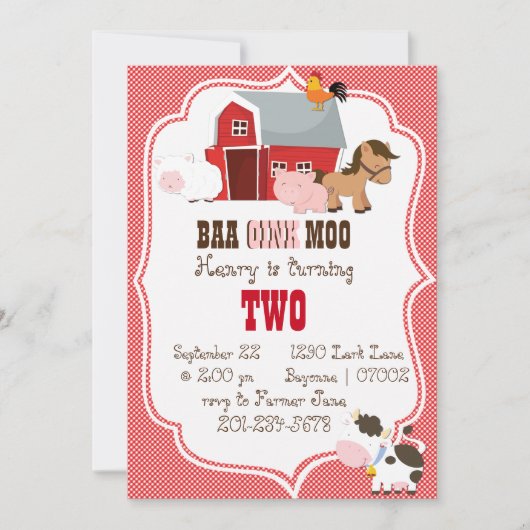 バオインクモー誕生日招待状 招待状 (正面)