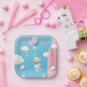 バオバオ：空へと向かう子猫のバルーン・ファンタジー ペーパープレート (パーティー)