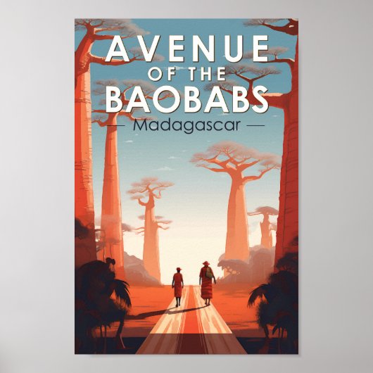 バオバブスマダガスカルアートヴィンテージ ポスター (正面)